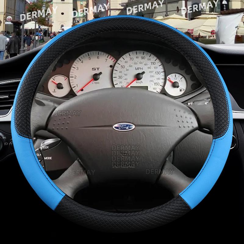 for Ford Focus MK1 Car Steering Wheel Cover 9 Colors PU Leather Non-slip Auto Accessories interior Fast Shipping