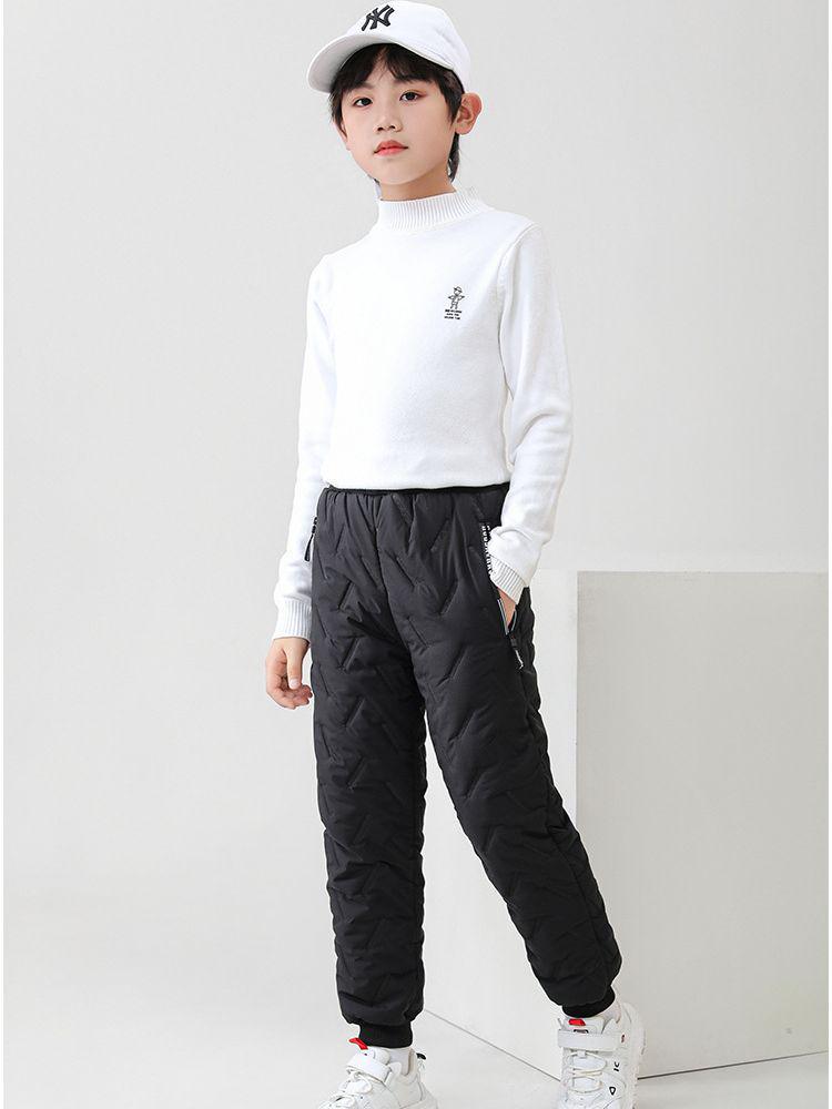 Children's Fleece-Lined Cotton Pants for Boys and Girls - Warm Winter Lambswool Outerwear