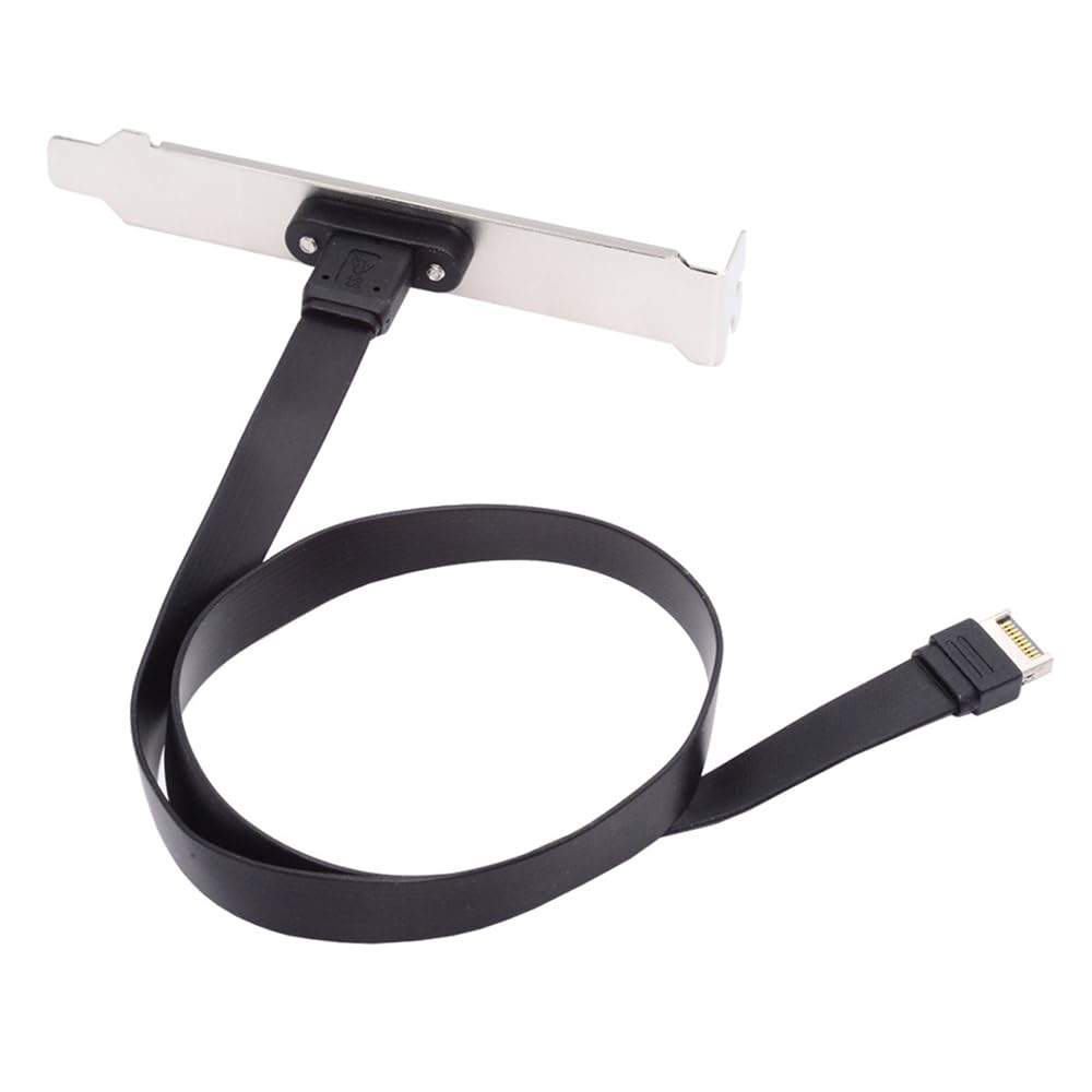 cablecc 20Gbps USB Front Panel Header IDC to Female Extension Cable with Panel Mount Screws 3.2 20-Pin Type-E USB-C Type-C
