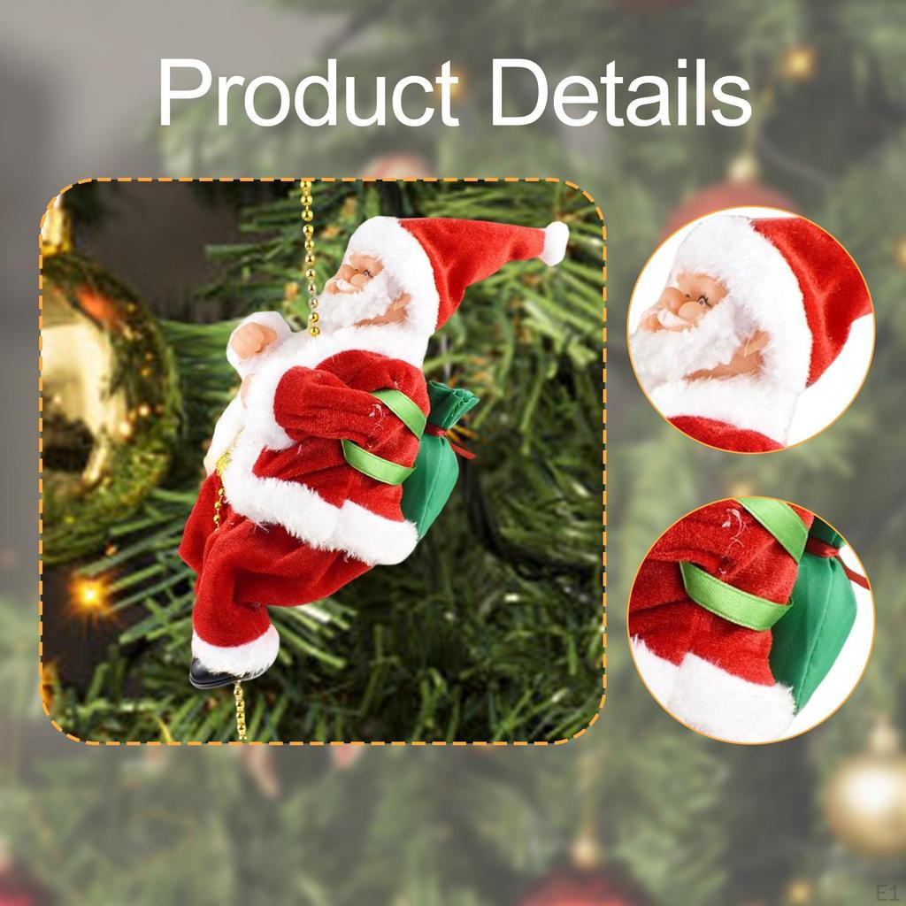 Electric Climbing Rope Santa Claus Christmas Ornament Animated On Beads for Indoor