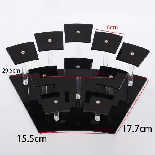 1-4 Tier Acrylic Display Stand for Action Figures,Cosmetic Rack Clay Doll Jewelry Cupcake Perfume for Corner Display Riser Shelf