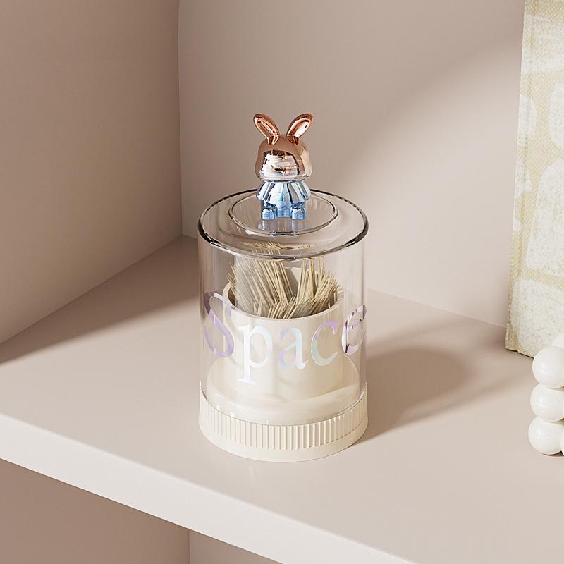 

Прозрачная коробка для зубочисток в виде кролика, бытовая коробка для ватных палочек, настольная коробка для хранения, креативная коробка для зубной нити, держатель для зубных палочек