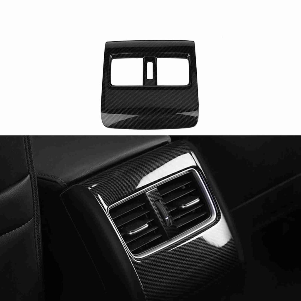 Car Carbon Fiber Style Rear Seat Armrest Box Air Outlet Cover for Honda Accord 2018