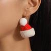 European & American Christmas Hat Knitted Earrings - Simple Dangle Jewelry