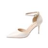 Summer Fashion Ladies Pumps Pointed Toe Patent Leather Buckle High Heeled Sandals Women Career Commuter Wedding Shoes
