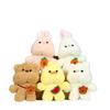 Short Soft Plush Animal Keychain Featuring Cute Rabbit And Bear Characters Perfect For Gifts