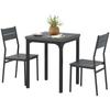 Three-Piece Minimal and Compact Dining Set, Grey Wood Effect