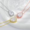 European & American Bridal Set: High-End Rhinestone Water Drop Zirconia Necklace