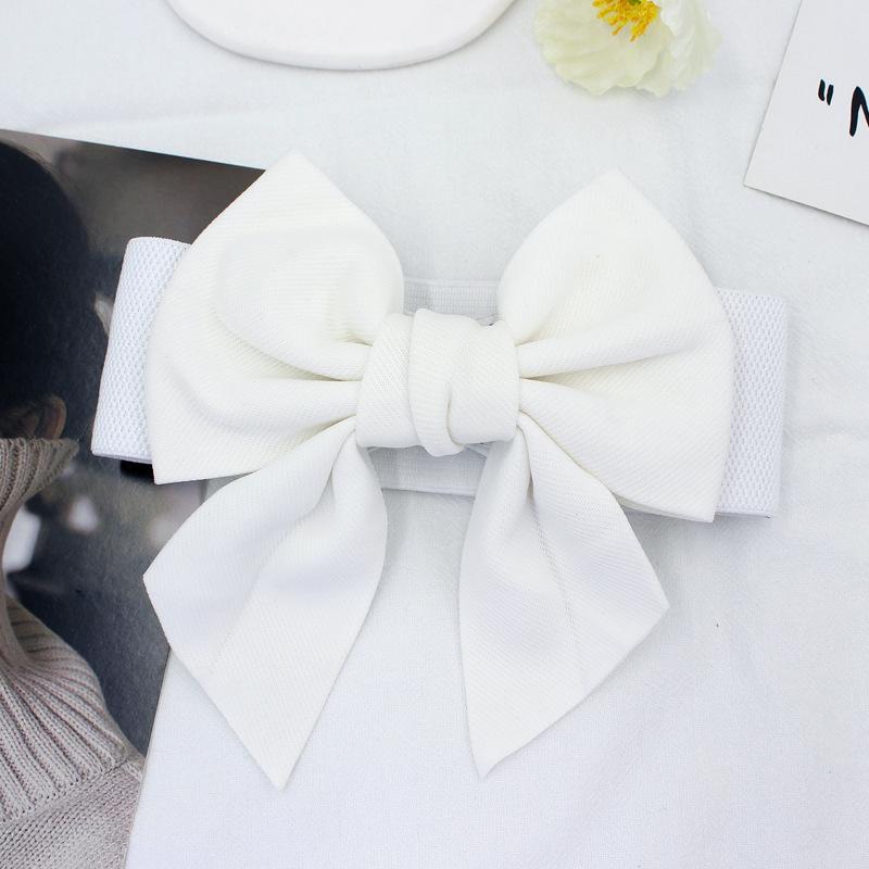 Women Stretch Waist Belt Straps Elegant Wide Side Waistband Large Bow Elastic Belts For Girls Dress Coat Cummerbunds Corset