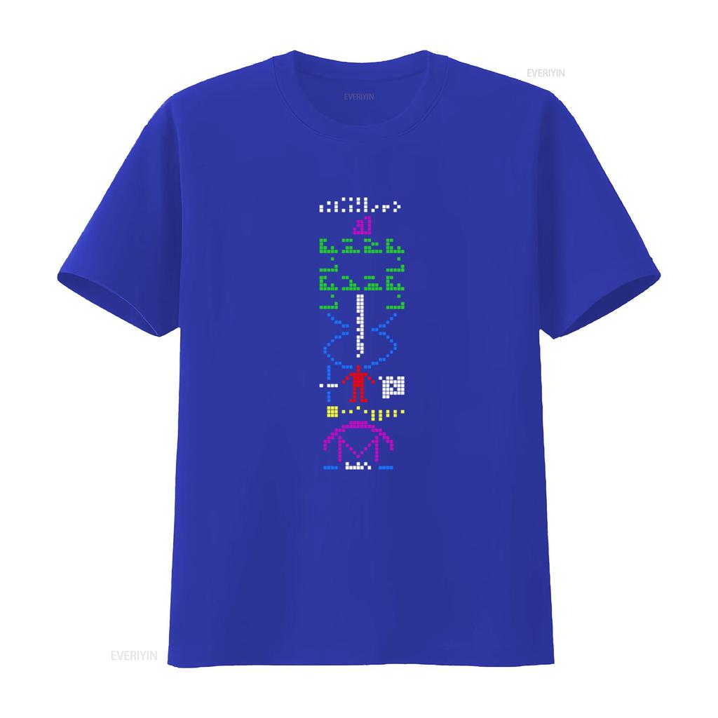 Arecibo Message Interstellaire Espace Geek Homme Coupe Standard T Shirt Mens Galactic Print Vintage Washed Streetwear