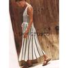 Summer New Product Women's Clothes V Neck Sleeveless Straight-leg Hem Stripes Patchwork Cut Knitting Dress 8779633