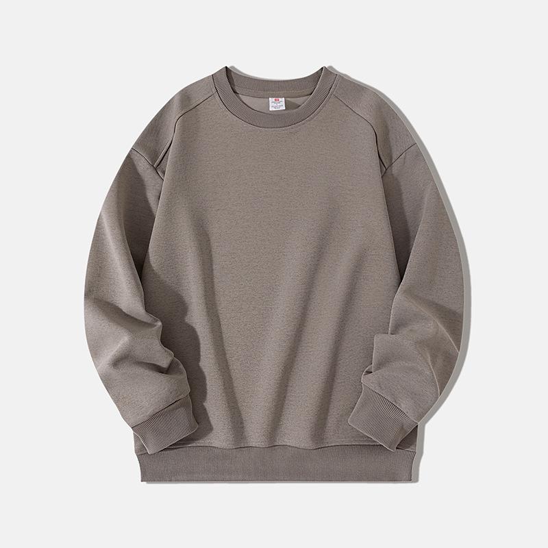 Schweres Baumwoll-Sweatshirt mit Rundhalsausschnitt, 300g - Herbst/Winter, Unifarben, Vielseitig, Lockere Passform, Bequem, Langarm.