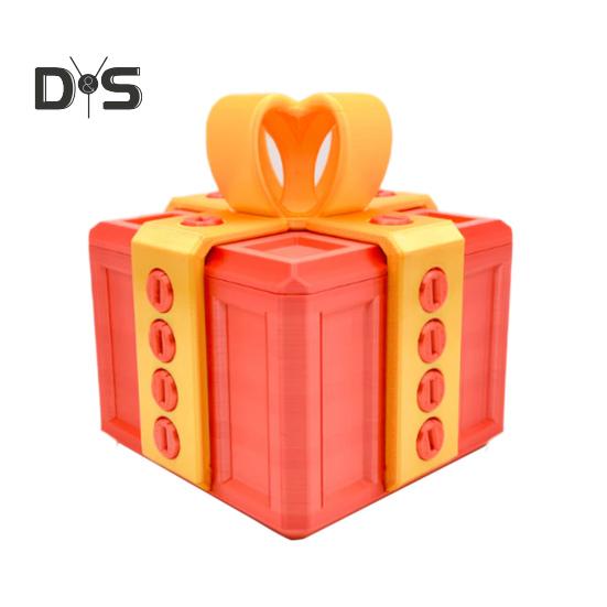 

3D раздражающая подарочная коробка с винтами, подарочная коробка-головоломка с поворотным механизмом для хранения, интерактивная настольная коробка для розыгрышей для рождественского домашнего декора 8 cm синий/красный