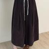 Korean Style Slimming Wide-Leg Corduroy Wool Pants for Women