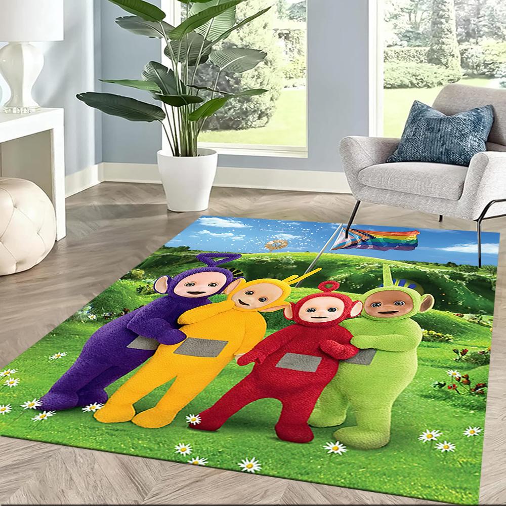 Teletubbies Rainbow Flag Square Rugs Are a Great Choice for Living Rooms, Bedrooms, Home Décor, and As Gifts.