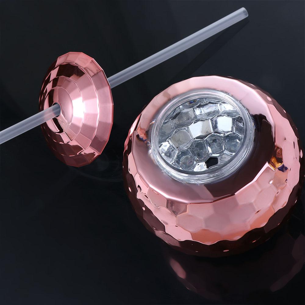 Nightclub with Straw Sparkly Flashlight Disco Ball Cup Wine Goblets Cocktail Bar Tools