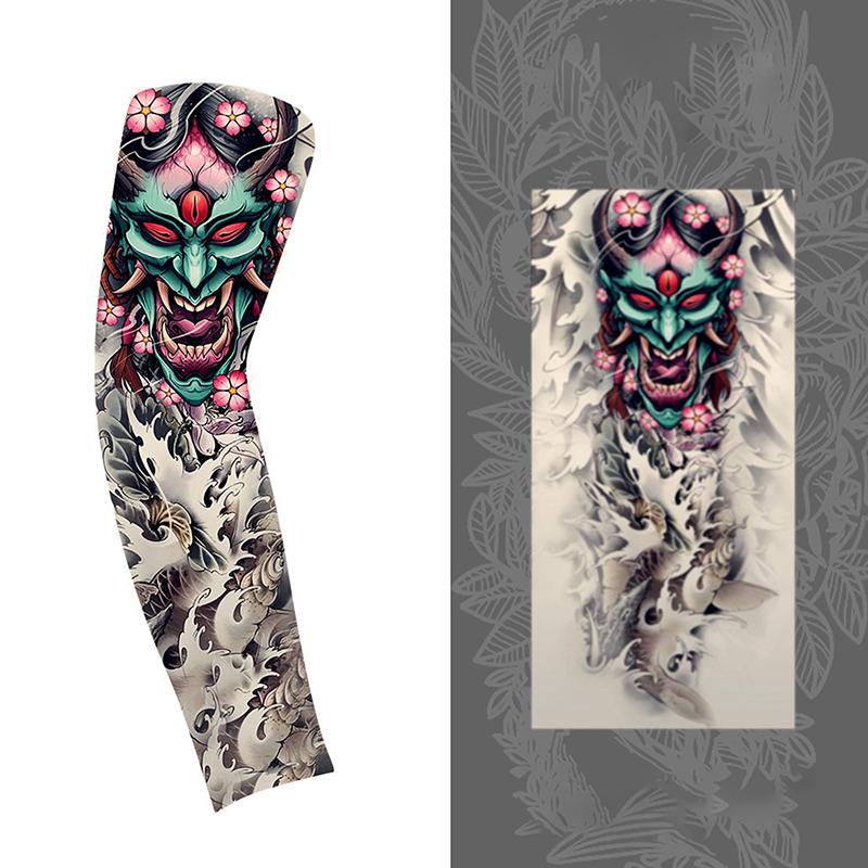 1Pc Arm Covers Flower Cooling Arm Tattoo Sleeve Uv Protection Cycling Gloves Unisex Sunscreen Sleeve Sunscreen Arm Warmers