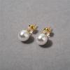 Round Bead Pearl Earrings Front And Rear Hanging Stud Earrings Xiaohongshu Temperament High-End Temperament Versatile Earrings