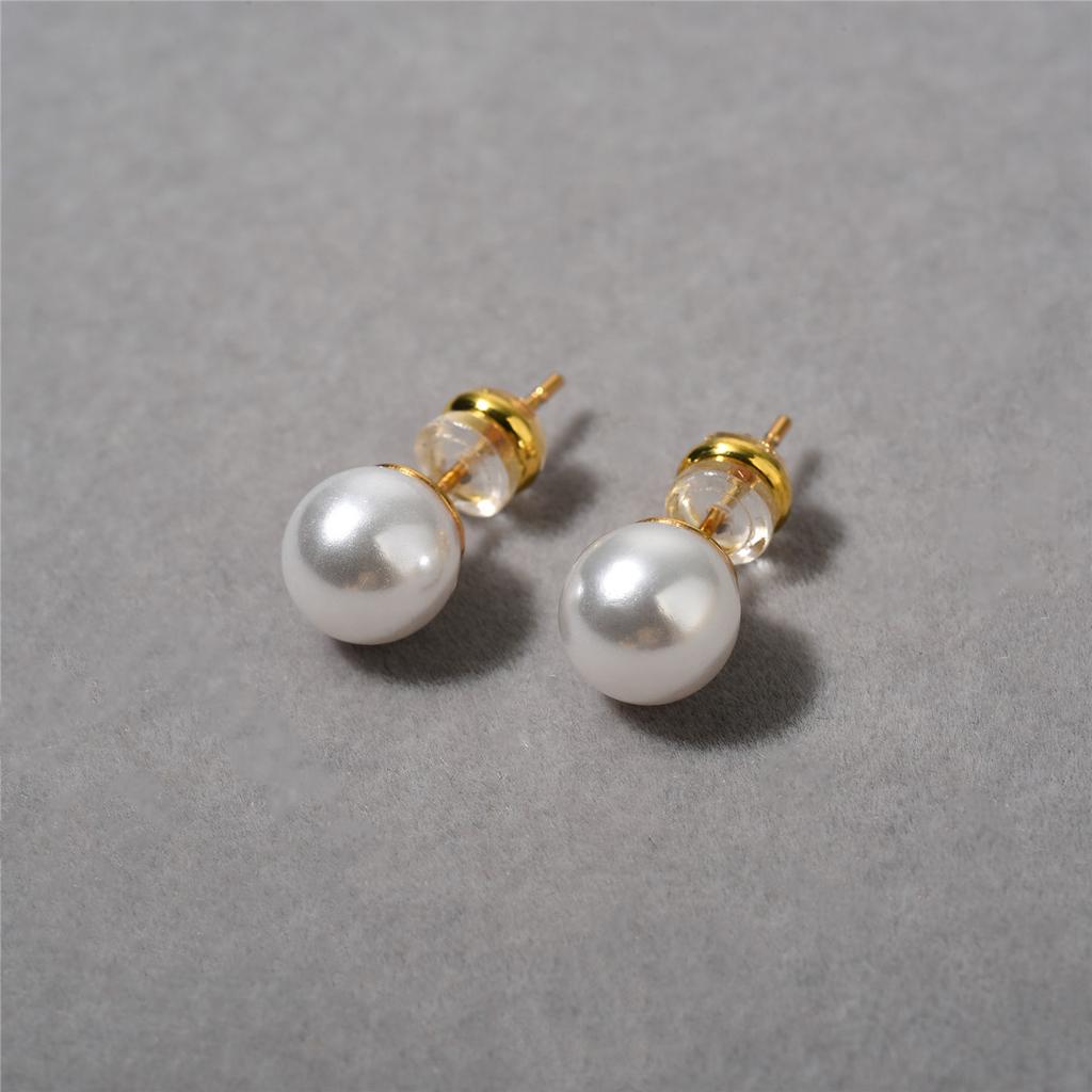 Round Bead Pearl Earrings Front And Rear Hanging Stud Earrings Xiaohongshu Temperament High-End Temperament Versatile Earrings