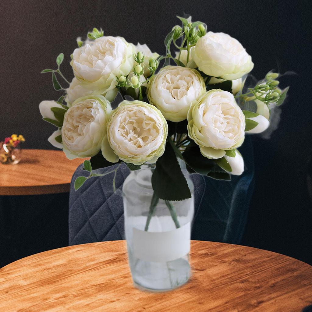 Artificial Roses Silk Flowers Artificial Wedding Bouquet Elegant Fake for Party Office Garden Engagement Decor