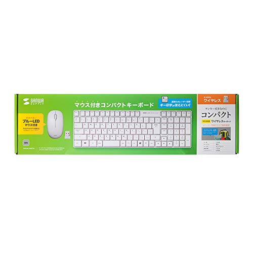 Sanwa Supply Wireless Keyboard USB Connection Compact Japanese 109 Keys Membrane White SKB-WL34SETW