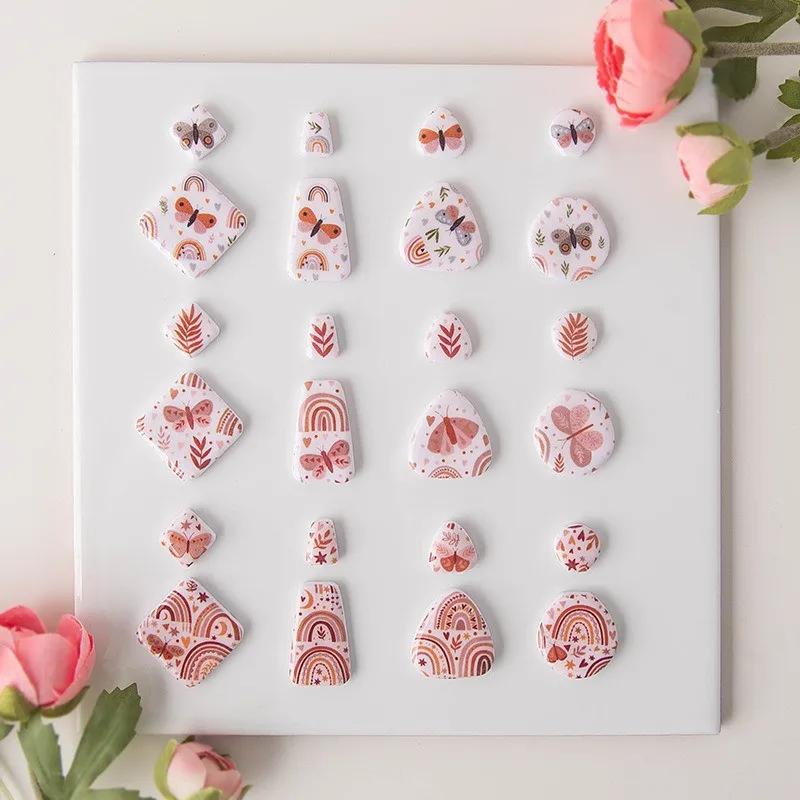 Estilo Boêmio Coração Arco-Íris Borboleta Argila Polímera Papel Especial para Transferência de Aquarela Ferramenta de Colorir Joias de Brinco de Cerâmica Macia