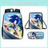 Sonic Cartoon Backpack Set With Breathable Oxford Fabric For Elementary Students