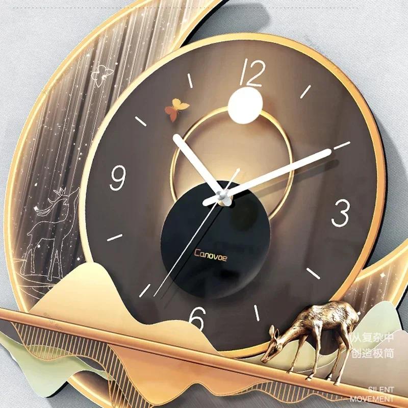

Nordic Luxury Wall Clocks Living Room Elegant Electronic Silent Wall Clocks Decoration Italian Design Home Decor Wandklok LLWC серый