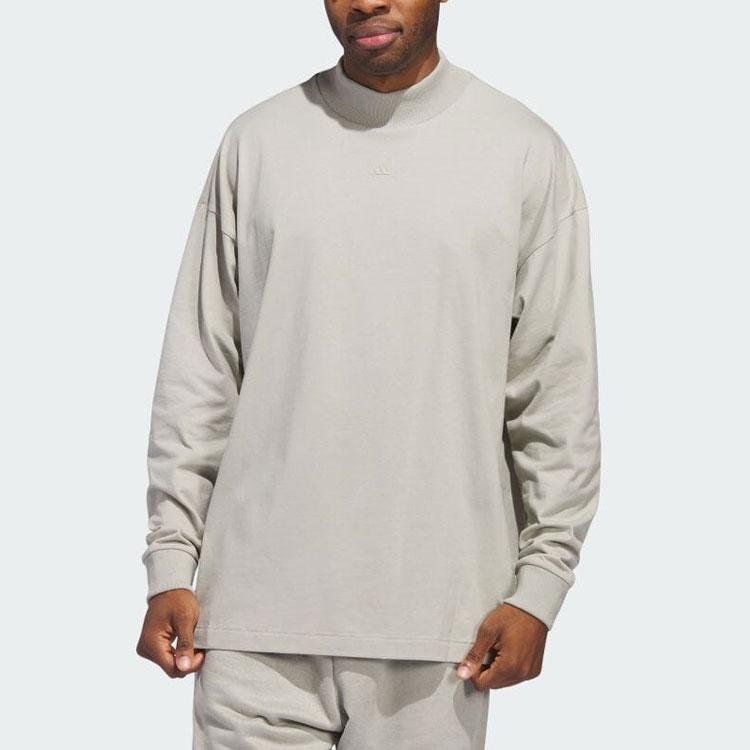 Adidas Half High Neck Solid Color Breathable Pullover Long Sleeve T-Shirt Unisex Tops IN9563