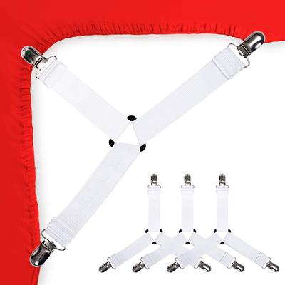 Bed Sheet Holder Corner Straps Mattress Cover Clips To Hold Sheets In Place, Adjustable Bed Bands Fitted for Bedding
