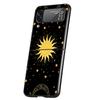 Suns Moons Clouds Astrological Hard PC Phone Case For Samsung Galaxy Z Flip 5 4 3 Black Cover For Galaxy Z Flip 6 Foldable Cases