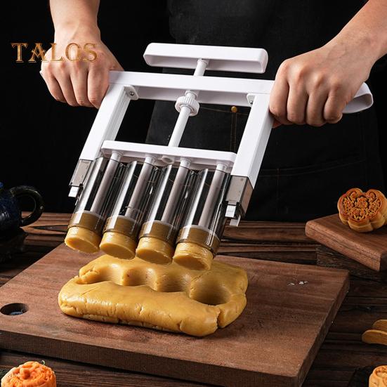 Dispensador de enchimento de bolo lunar, plástico de qualidade alimentar, faça você mesmo, molde de enchimento de bolo lunar, ferramenta de fabricação de cortador de pressão manual, carimbo de biscoitos, suprimentos de cozimento de cozinha