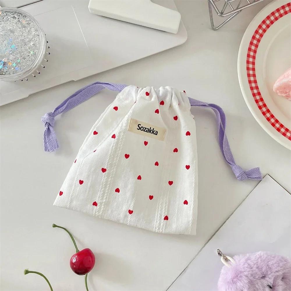 Cute Small Coin Purse Case Drawstring Bag for Women Girls Jewelry Lipstick Cosmetic Storage Pouch