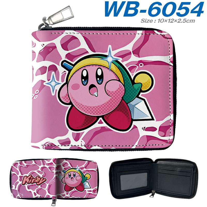 Kirby Short Wallet PU Leather Full Color Cartoon Pattern Zip Coin Purse Pink 1pcs