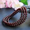 Natural Garnet Red Multi-Strand Womens Crystal Bracelet With Leaf Design Gift Giving