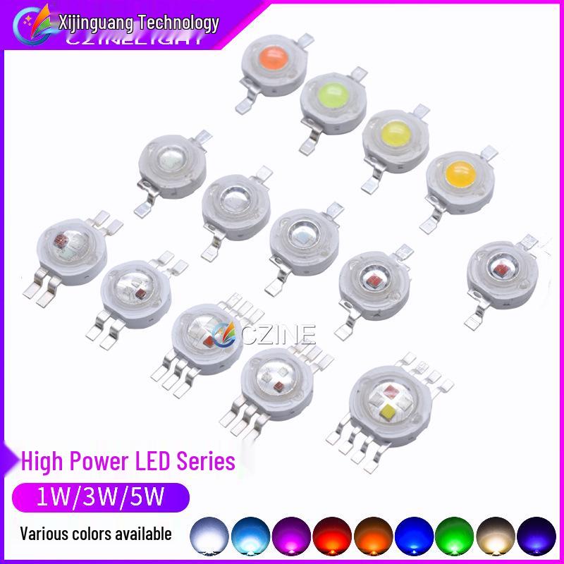 High Power RGB LED Beads: 1W/3W Red, Green, Warm White, Blue, Full Spectrum Ultraviolet.