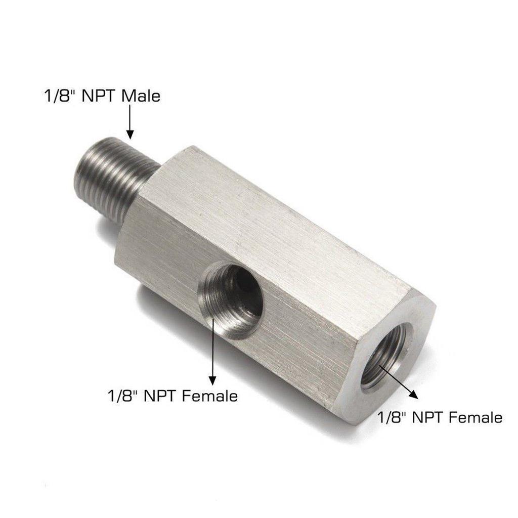Car BSPT Oil Pressure Sensor Turbo Charger Supply Feed Line Gauge Stainless Steel for Auto Repair