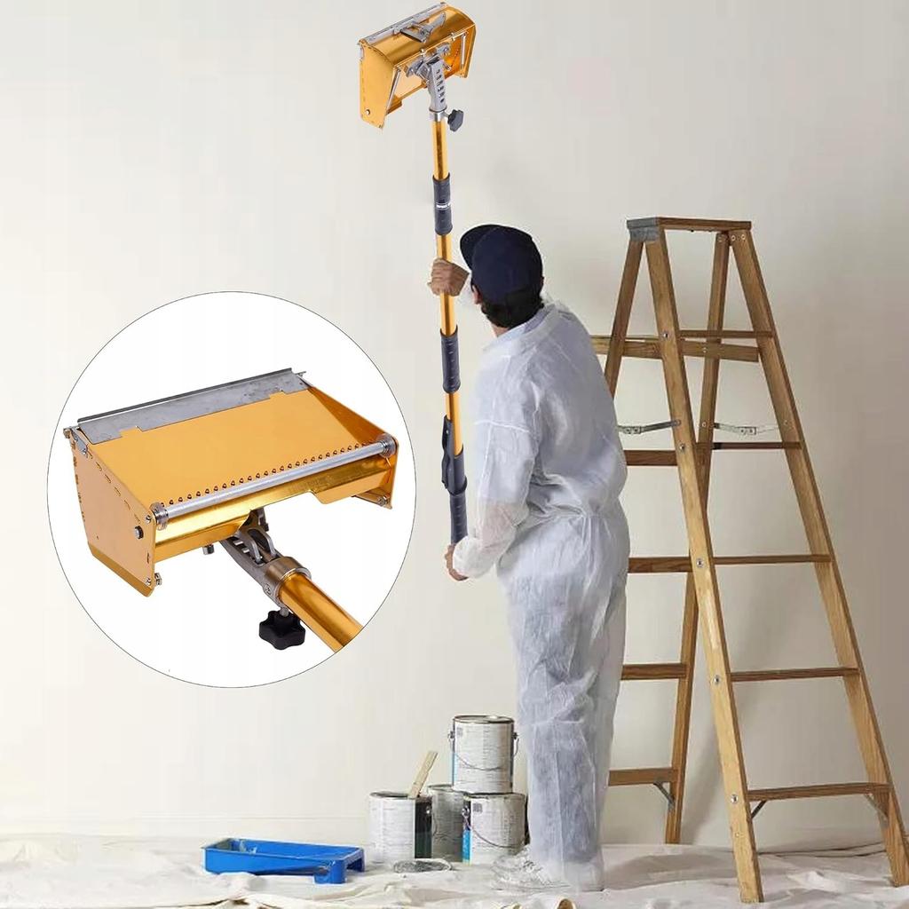 Plaster Box Proflex - Plasterboard Jointer | 3 Kg | 250 Mm | 5-Step Telescope 100-162 Cm | 6-Step Blade Adjustment | With Wheels And Adjustable Head