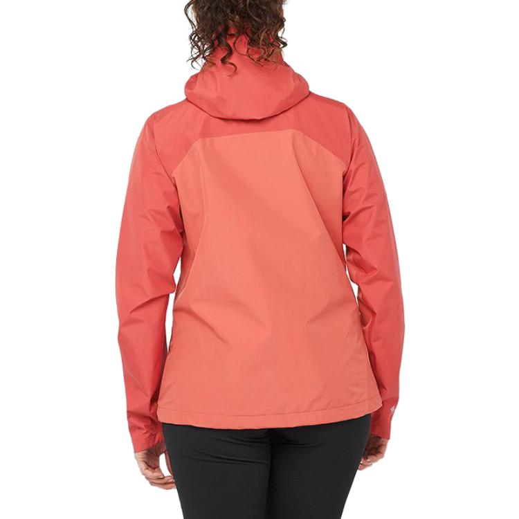 Salomon Outline Shell Solid Color Hooded Jacket Waterproof Breathable Water-Repellent Jacket Women Jacket Mineral-Red LC2111000