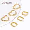 18K Real Gold Plated Women's Earrings Jewelry Accessories Fashion Brass Heart/U Loop Earrings Hoops Female