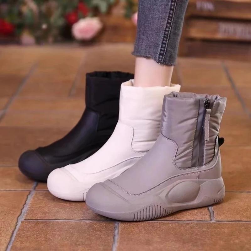 Fashion Snow Boots for Woman Cotton Shoes Winter Plush Thick Sole Women's Shoes Platform Anti Slip Warm Ankle Boots  New