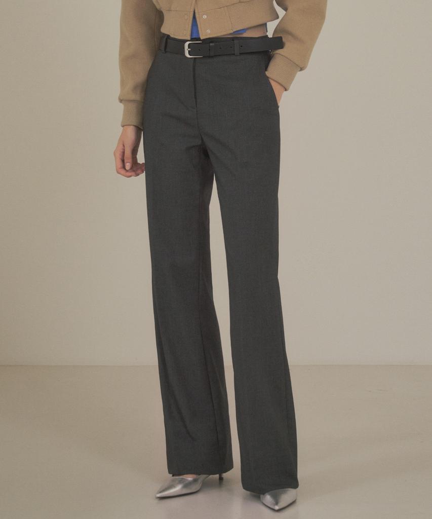 Siyajyu Sipt7090 Feminine Low-Rise Bootcut Slacks_Charcoal