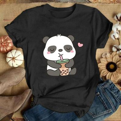 Schattige Panda T-shirts Dames Casual Kleding met Korte Mouwen Streetwear Tops Mode Hip Hop Kleding Dames T-shirts