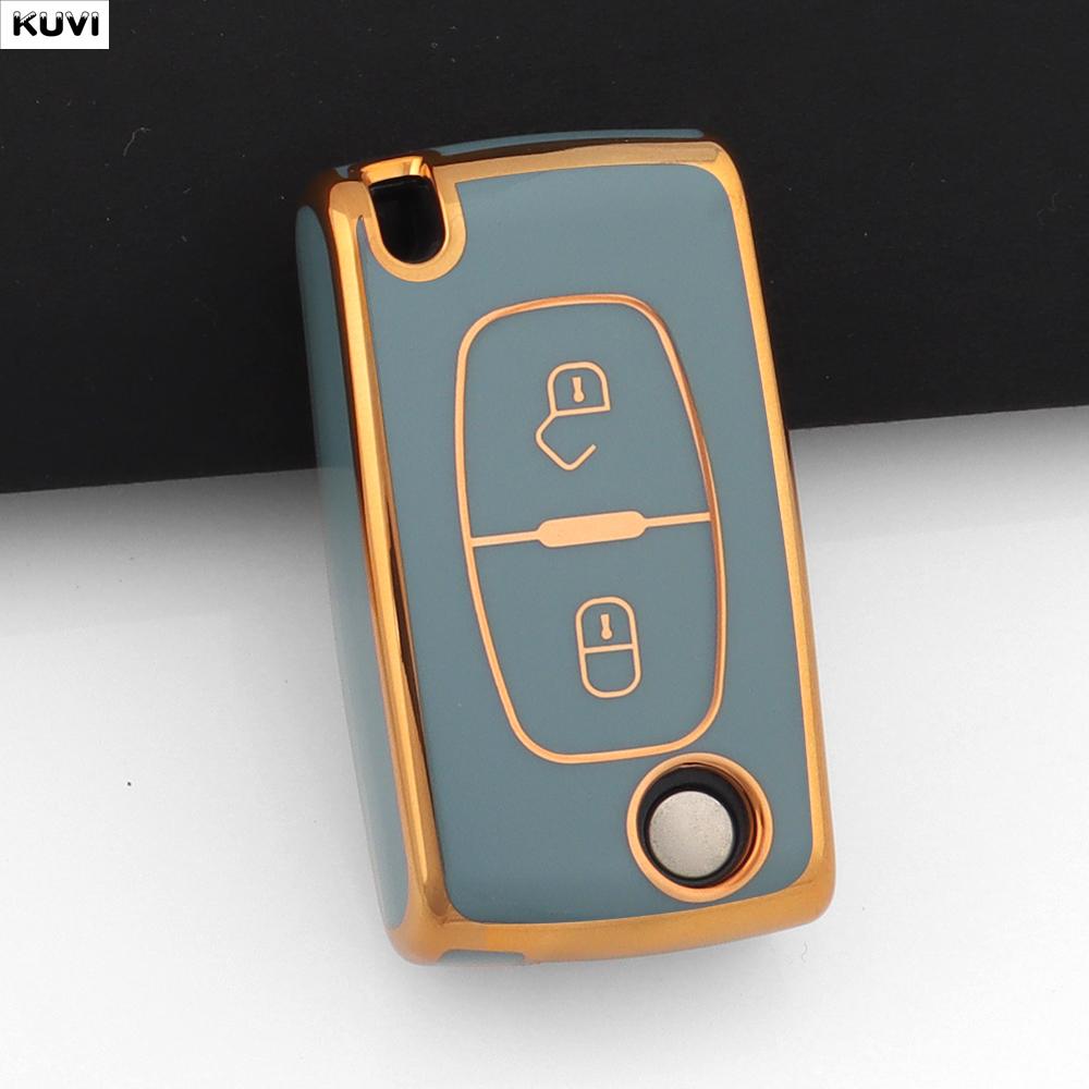 Fashion TPU Car Key Case Cover Keychain Fob Shell For Citroen C2 C3 C4 C5 C6 Xsara Berlingo For Peugeot 207 307 308 407 607 807