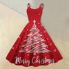 (Fröhliche Weihnachten) Damen Casual Mode Weihnachten Schneeflocke/Weihnachtsbaum/Schneemann Print Rundhals Retro Kleid