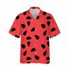Camicia Hawaiana Stampata Manica Corta alla Moda Estiva da Spiaggia con Bottoni