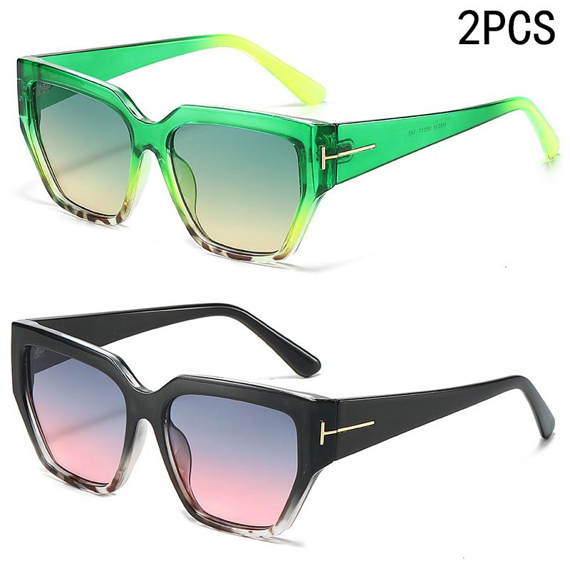 2/6PCS New Fashion Sunglasses Personalized Square Sunglasses Women's Retro Large Frame Sunglasses Women's Sunglasses M6248