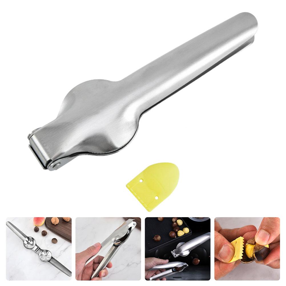 

Орехокол Щипцы для грецкого ореха Зажим для каштана Инструменты для открывания Нержавеющая сталь Клипсы крестового типа серебряный