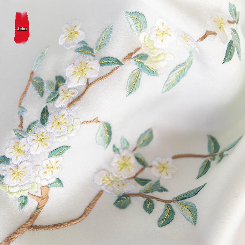 Zhenjinlou Women's Hand-Embroidered Mulberry Silk Scarf & Shawl