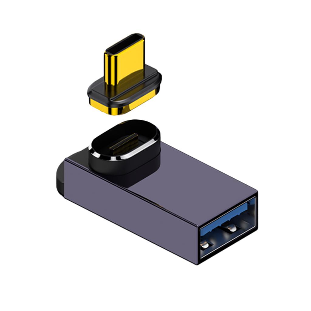 USB C Magnetadapter 90 Grad Magnetischer USB C auf USB Buchse Adapter 10Gbps für Telefon 15/15 /15 Max Tablet